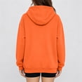 thumbnail image 7 of ECHFIPROM Orange Hoodie for Women Oversized with Pocket Solid Color Long Sleeve Casual Ladies 1/4 Zip Hooded Fall Basic Top,3XL, 7 of 7