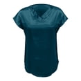 thumbnail image 6 of Satin T Shirts for Women 2026 Summer Short Sleeve V Neck Business Dressy Casual Office Work Tshirt Blouse, 6 of 7