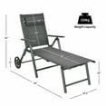thumbnail image 3 of Aimee Lii Patio Reclining Chaise Lounge with Adjust Neck Pillow, Outdoor Patio Furniture for Balcony Backyard, Sturdy-Gray, 3 of 11