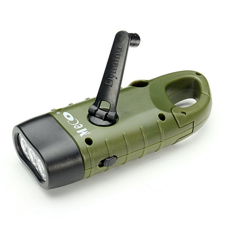 - 10Pcs Solar Powered Hand Crank Flashlight- Rechargeable LED Cranking Light With Clip By Stalwart (For Emergency Hiking Camping and Survival Gear)