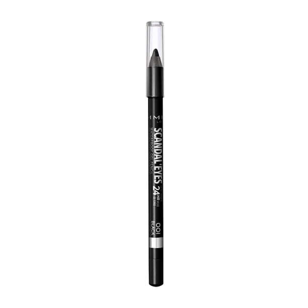 Lápiz delineador de ojos en gel impermeable Scandaleyes de Rimmel, negro 001
