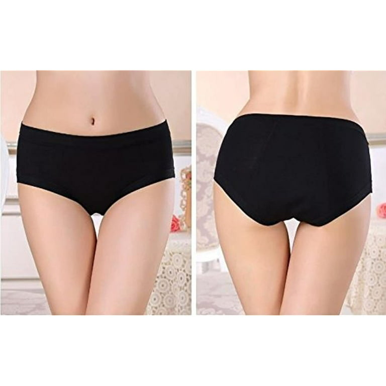 Period Panties Protective Menstrual Underwear Leak-Proof Easy Clean 2 Pack  Black & Beige by Bargain 7000 (Small (S))