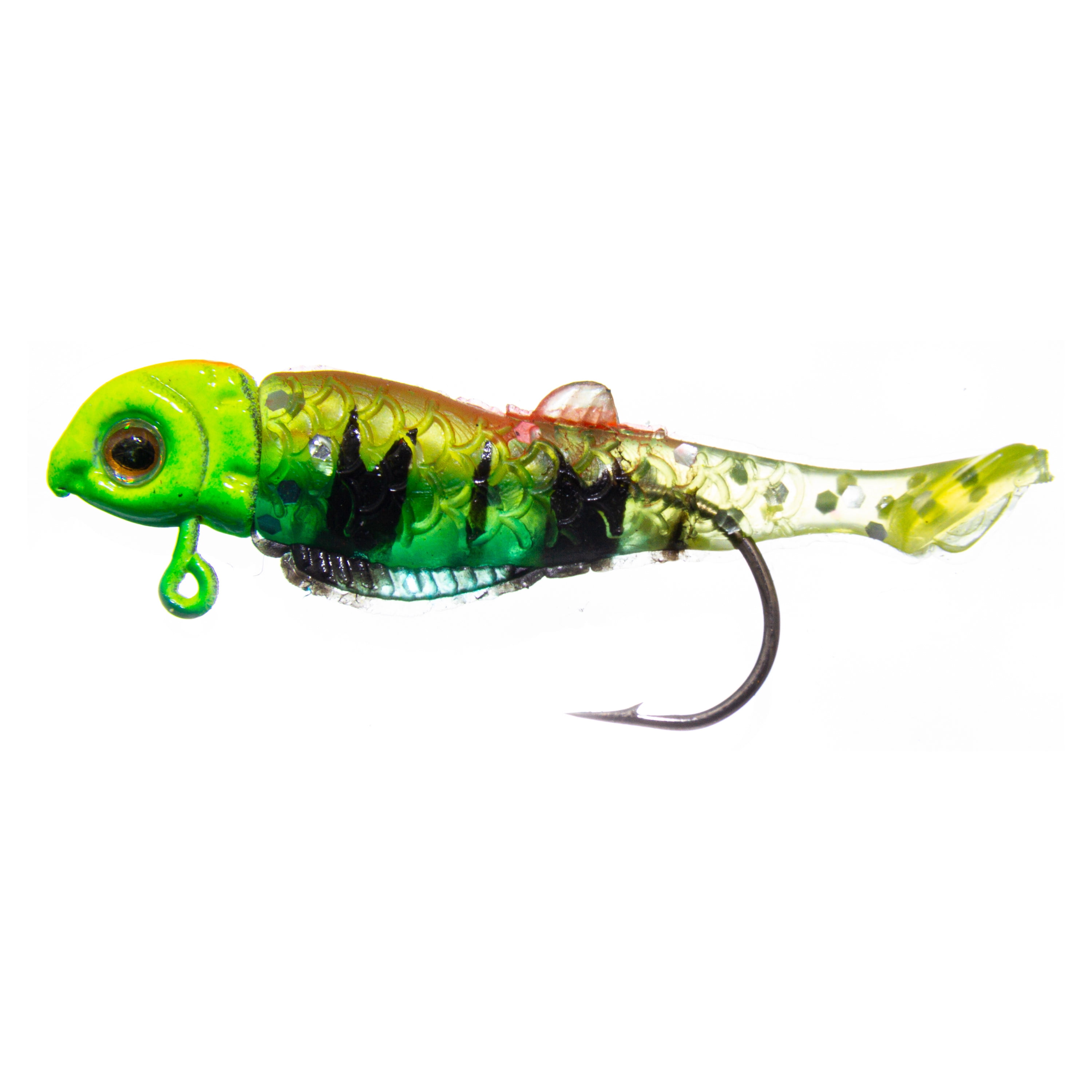 Ozark Trail Freshwater Rigged Paddle Tail Minnow Fishing Lure, Fire Tiger, 1/16 oz