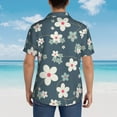 thumbnail image 6 of Qekee Blue Flower print Hawaiian Shirt for Men Short Sleeve Button Down Shirts Beach Tropical Casual Shirts, 6 of 9
