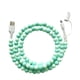 thumbnail image 1 of Bearachild Cargador de teléfono con cuentas, cable USB 2 en 1 para Nexus, carga rápida, 1 m, con cuentas de perla Cargadores de dispositivos electrónicos específicos Verde claro+verde, 1 of 5