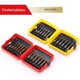 thumbnail image 2 of 13-Piece Titanium-Plated Hex Shank Compound Tap Set: Metric, Imperial & US Standard Sizes with Drill, Tap and Chamfer Functions, Packaged in a Ruby Red Plastic Case (212g), 2 of 5
