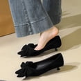 thumbnail image 2 of Women's Pumps Stiletto High Heel 3cm Pointed Toe Suede Bow Wedding Shoes for Bride Prom Party, 2 of 7