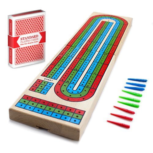 Cribbage Traditional Wooden Board Game Classic 3 Track Layout