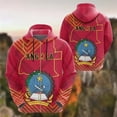 thumbnail image 5 of Sudadera con capucha y cremallera informal con estampado 3D del mapa de Angola y el país de África para hombre y mujer, 5 of 5