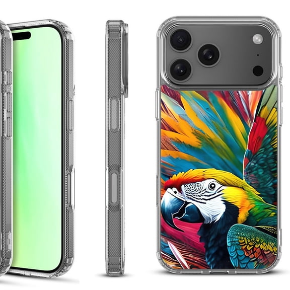 For iPhone 17 Pro Shockproof Protective Phone Case, by OneToughShield - Macaw