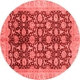 thumbnail image 1 of Ahgly Company Machine Washable Indoor Round Oriental Red Traditional Area Rugs, 3' Round, 1 of 4