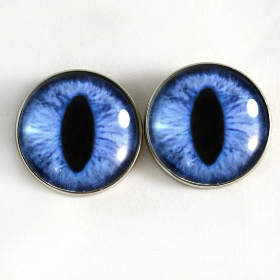 Blue Cat Dragon Sew-On Button Glass Eyes