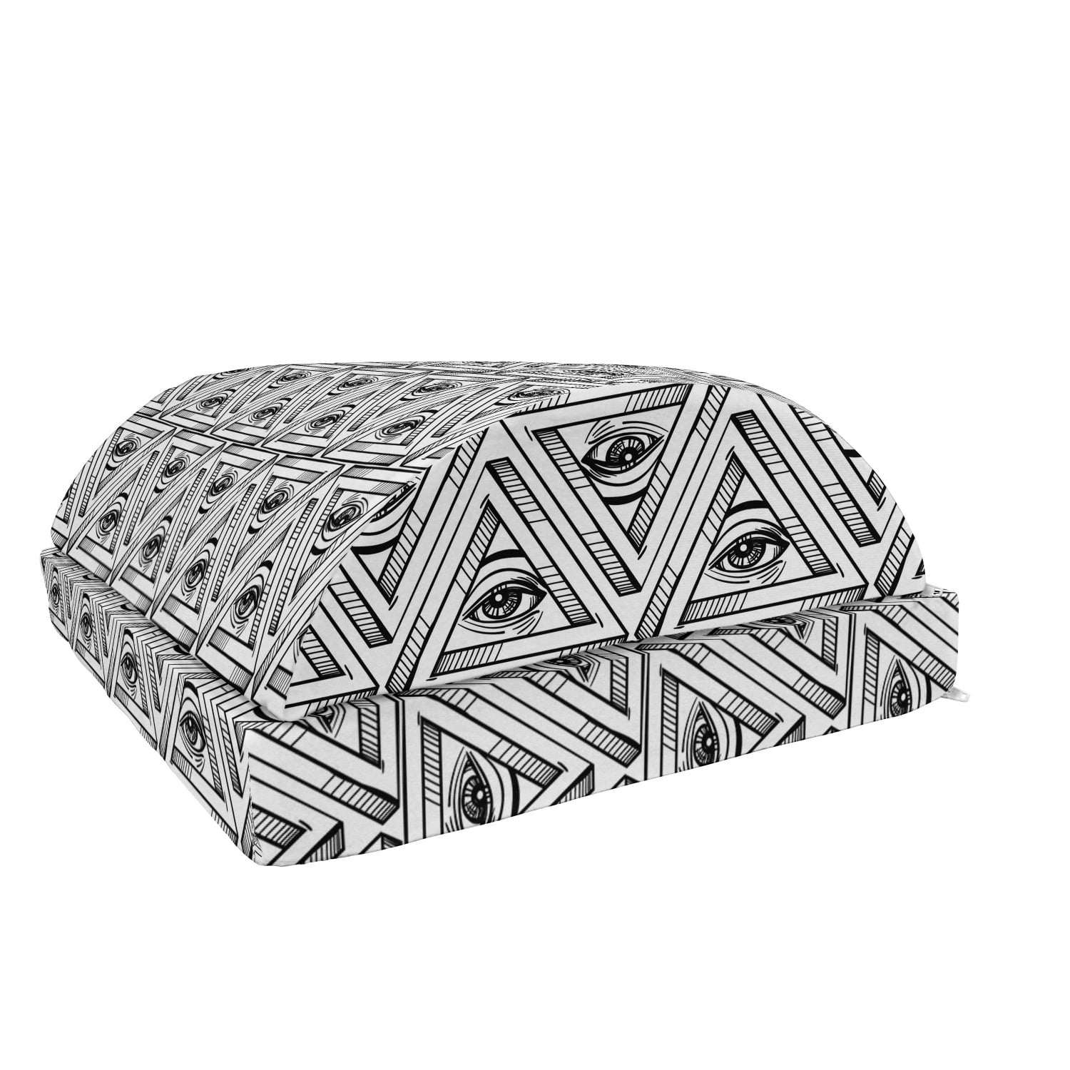 Eye Foot Rest, All Seeing Eye Pattern in Pyramidal Shapes Occult Boho ...