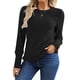 thumbnail image 1 of Camisas de Larga para Mujer, Tops de Moda de Otoño, Suéteres Elegantes de Cuello Redondo, Túnicas, Ropa de Invierno, Conjuntos Casuales Negro S, 1 of 8