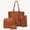 Brown, variant on Women's Vintage Oil Wax Leather 4-Piece Tote Bag Set, Solid Color Top Handle Satchel Crossbody Handbags for Daily Commute Black