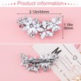 thumbnail image 2 of PATOPS 4Pcs Rhinestone Barrette Bride Hair Pin Crystal Hair Clip Wedding Accessory for Women Silver, 2 of 6