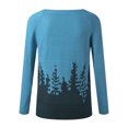 thumbnail image 7 of zaveiop Women's Casual Boat Neck Ribbed Sweater Pullover 2025 Fall Long Sleeve Print Fair Isle Sweater Top (Z-Blue, XXL), 7 of 7