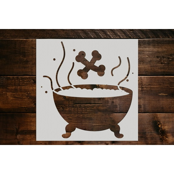 Witches Cauldron Stencil - Art and Wall Stencil (6"x6")