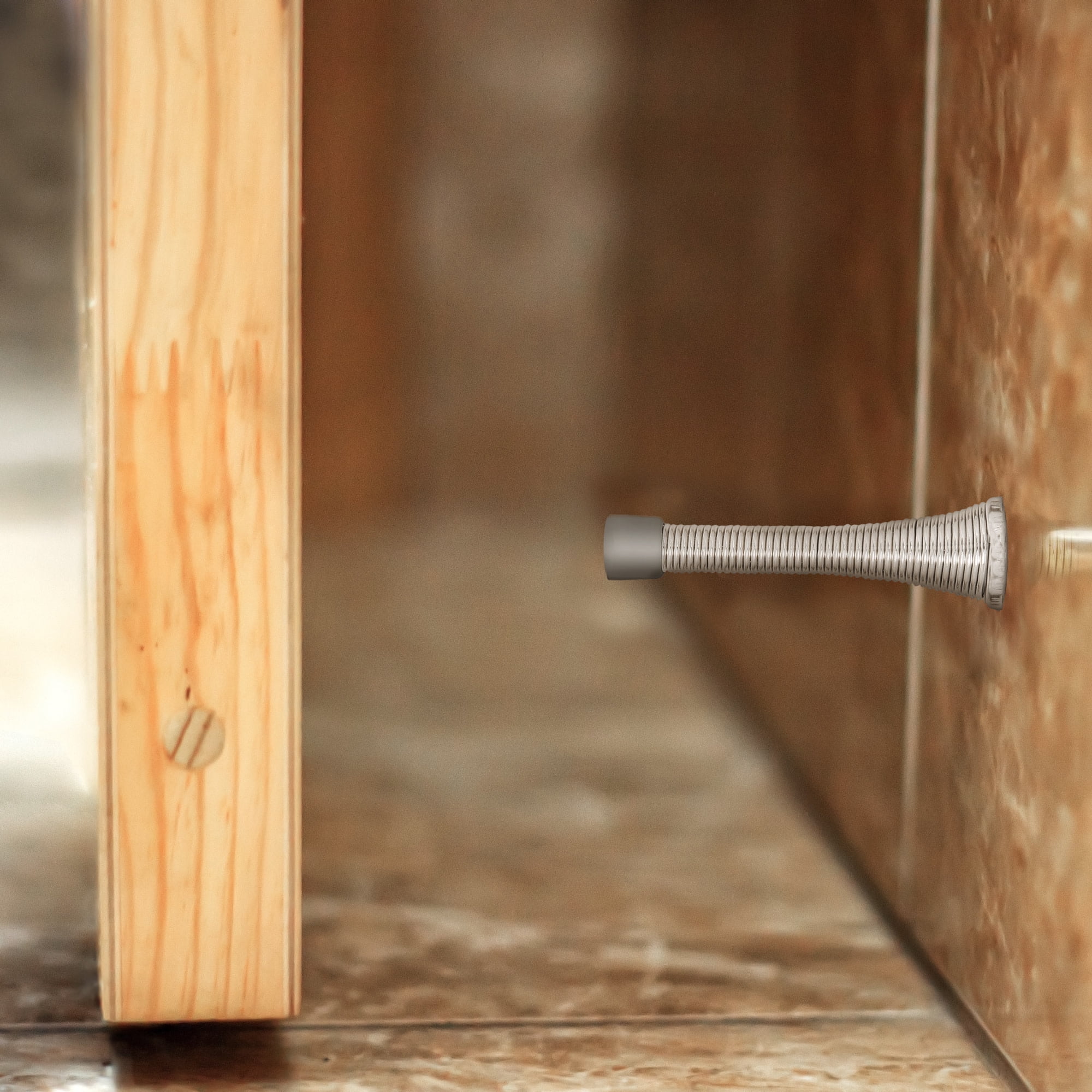 Design House 20-Pack Spring Door Stop Wall Protector with Rubber Tip, Satin Nickel