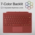 thumbnail image 4 of Surface Pro 7+/7/6/5/4/3 (12.3") Type Cover, Ultra-Slim Bluetooth Keyboard, Multi-Touchpad & 7-Color Backlit,Poyyy Red, 4 of 7