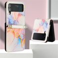 thumbnail image 5 of Nalacover for Samsung Galaxy Z Flip 4 PU Leather Case,Full Body Protection Stylish Marble Pattern Magnetic Clasp Flip Wireless Charging Detachable Wrist Strap Cover for Girls Women,Galaxy, 5 of 6