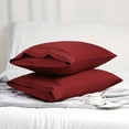 thumbnail image 3 of REGALWOVEN Set of 2 Long Staple Combed Cotton Cal King Pillowcases, Burgundy 20"x40", 3 of 8