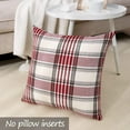thumbnail image 2 of Red Tartan Christmas Plaid Pillow Covers 20x20 Set of 2 Farmhouse Buffalo Plaid Red Striped Throw Pillow Cover for Living Room Couch Sofa, 2 of 6