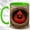 Green, variant on Cardinal Nest Coffee Mug, Woodland Bird Mug, Ceramic 11 oz