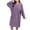 Womens Robes Purple, variant on ylioge Long Sleeve Robes for Women Mid Length Fleece Bathrobes Ladies Casual Solid Color Loose Tie Side Quick-Drying Homewear Pajama Bath Robe