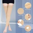 thumbnail image 6 of MecTo 15-20mmHg Footless Compression Stockings Medical Thigh High Compression Socks for Running Nursing Sports Veins( Beige, XL), 6 of 7
