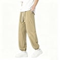thumbnail image 5 of Mens Athletic Joggers with Pockets and Elastic Waist Lightweight Golf Pants Men Wrinkle Free Flat Front Stretch Relaxed Fit Tapered Work Travel Pants Big and Tall Size M-4XL Khaki, 5 of 6