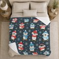 thumbnail image 5 of Playful Penguin Winter Friends, Festive Holiday Scene, Warm Flannel Blanket for Living Room and Reading Nook with Detailed Artwork, Art Lovers Friendship Gift, Festive Home Decor, 5 of 9