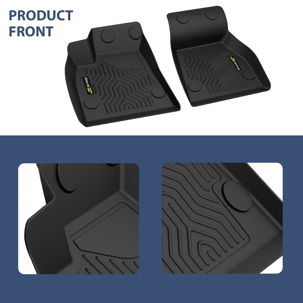 Black Floor Mats TPE All Weather Protection Car Mats 1st and 2nd Row Fit for Tesla Model S 2015-2020