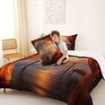 thumbnail image 4 of jejeloiu Sunset Ocean Full Size Comforter Sets,Hawaii Sea Holiday Bedding Comforter Set For Boys,Orange Black,Reversible,3-Piece,1 Comforter and 2 Pillowcases, 4 of 7
