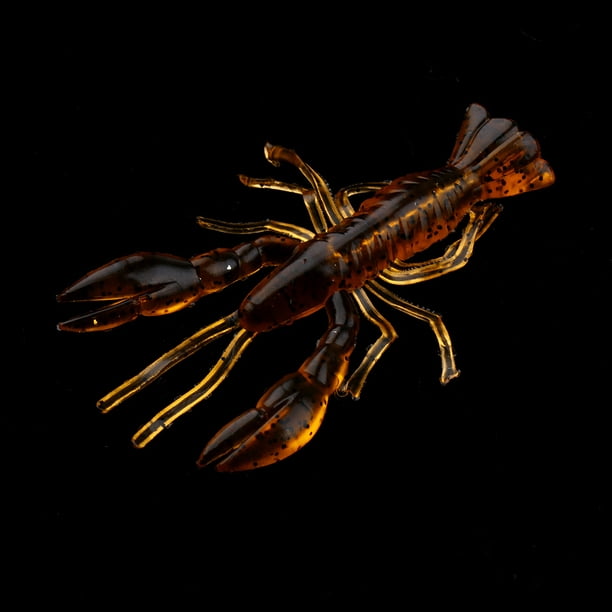 Siruishop 50pcs Crayfish Fishing Soft Simulation Lobster Baits Brown Brown