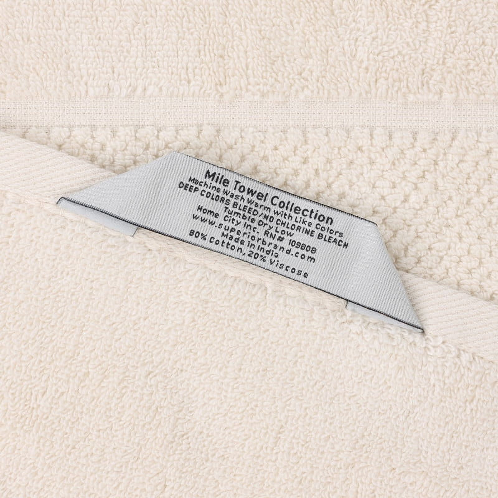 Superior Mile Smart Twist Cotton Medium Weight Bath Towels, Set of 2, Ultra Absorbant Towels, Ivory