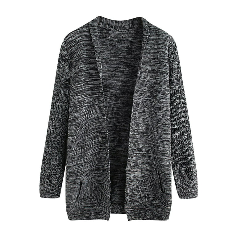 Men's Long Sleeve Knit Pocket Cardigan, Fashionable Men's Long Sleeve Knit Pocket Cardigan, Fashionable