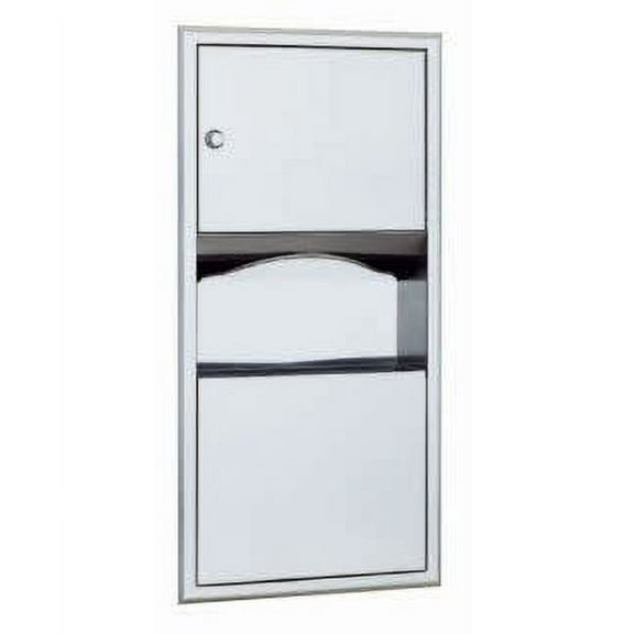 Bobrick B-369 Classicseries Recessed Paper Towel Dispenser / Waste Receptacle - Stainless