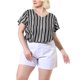 thumbnail image 1 of Women's Plus Size Blouses Ruffle Sleeve Loose Stripe Tops Black 3X, 1 of 7