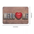 thumbnail image 4 of Welcome Heart Wooden Doormat Welcome Polyeste Bathroom Entrance Floor Carpet Hallway Rug Door Mat Retor Decor Bath Mat, 4 of 6