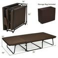 thumbnail image 3 of Costway Folding Sleeper Bed Ottoman Lounge Chair w/6 Position Adjustment Brown, 3 of 12