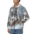 thumbnail image 3 of Goofa Majestic Snowy Wolf Pattern Mens Full-zip Hoodie, Zip-up Pullover Hooded Sweatshirt, Kangaroo Pocket Hoodie Ideal for Daily Wear, Travel, and Home-Small, 3 of 5