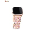 thumbnail image 5 of Spencer Metal & Genuine Leather Compatible with Apple Watch Band Replacement Wristband Adjustable Strap Dressy Jewelry Bracelet For iWatch Band Series SE 6 5 4 3 2 1 "Pink, 42mm/44mm"", 5 of 9