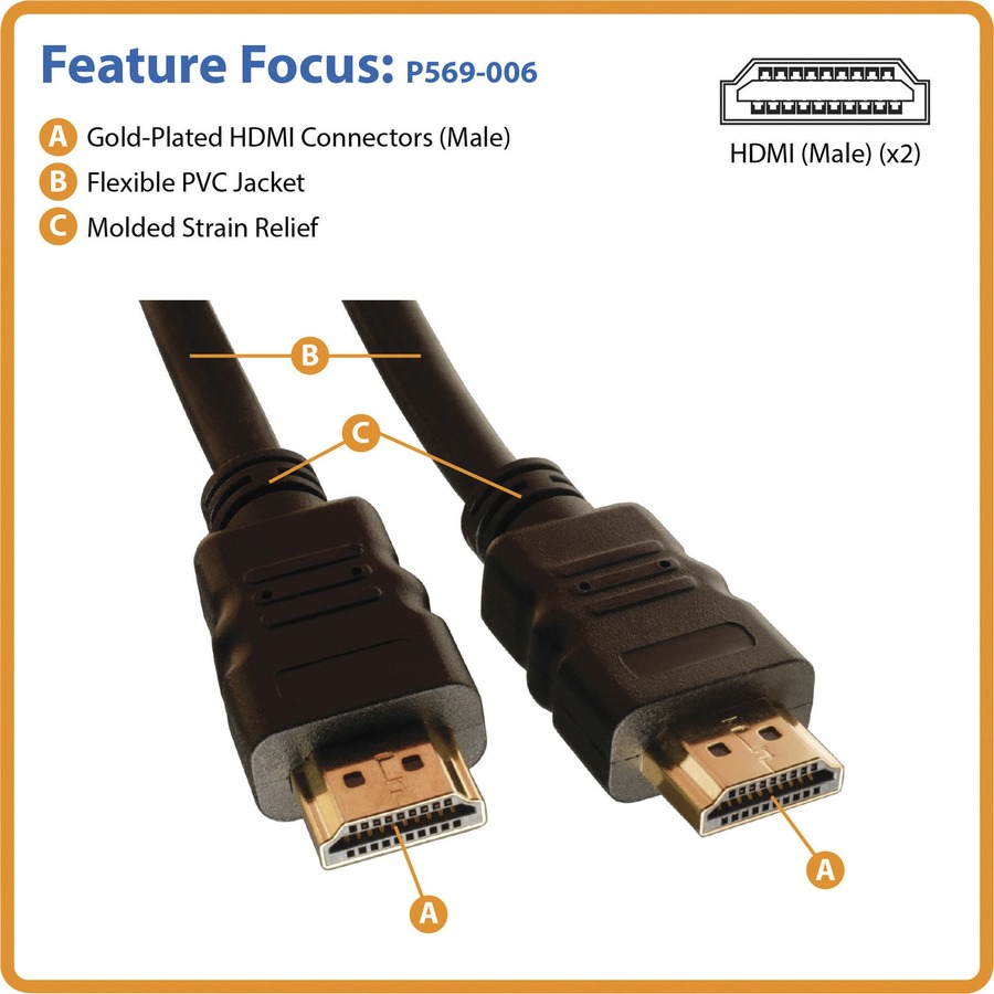 Tripp Lite 16ft High Speed HDMI Cable with Ethernet UHD 4Kx 2K M/M P569-016