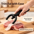 thumbnail image 6 of 3 PCS Handheld Fat Trimmer for Beef & Pork,Handheld Meat Cutter and Fat Trimmer, Meat Fats Slicer,Manual Mea𝐭 Slicer Tool with Curved Handle and Cutting Blade for Beef, Pork, Brisket, 6 of 9