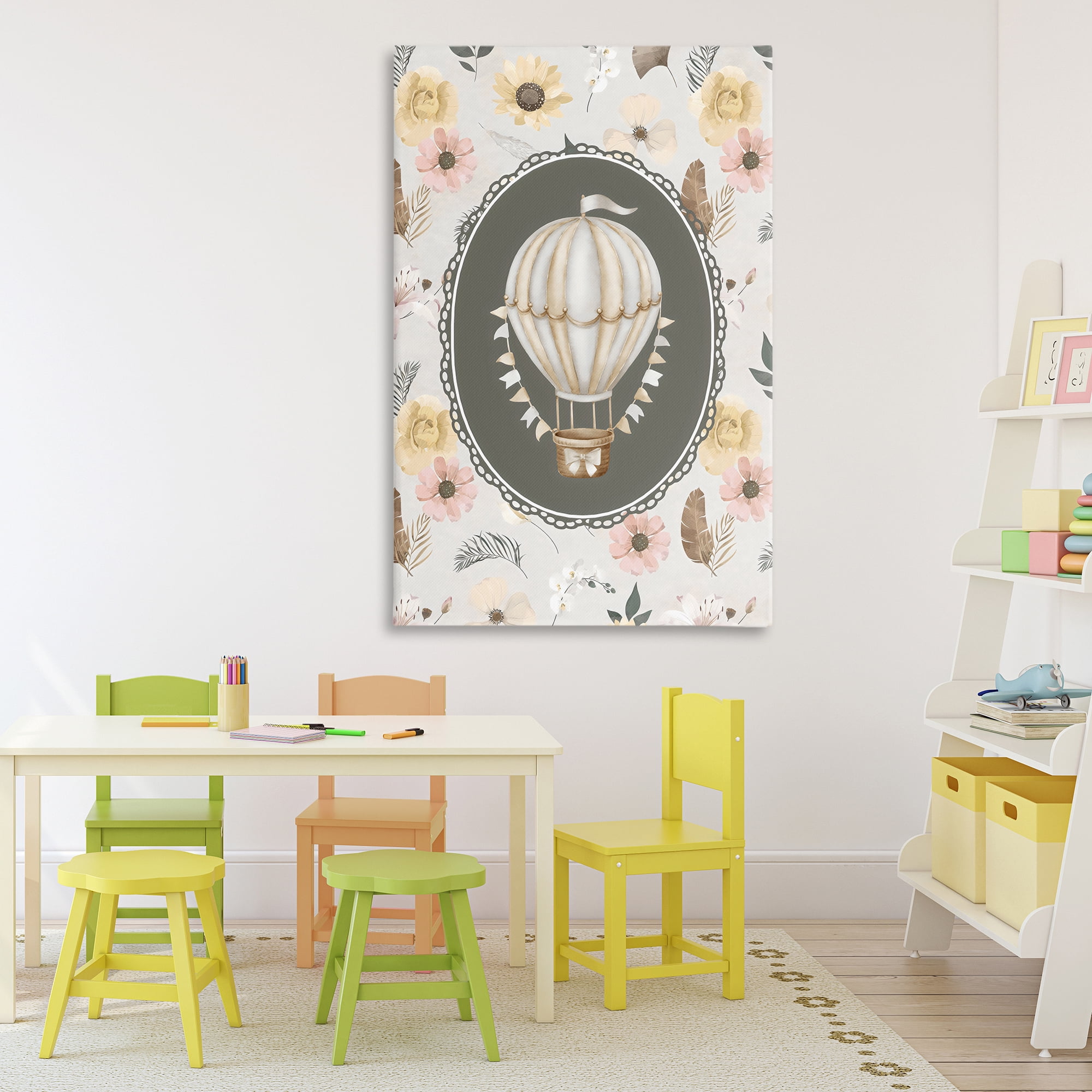 Stupell Industries Sunnyside Balloon over Florals Canvas Wall Art, design by Ink Drop Loft