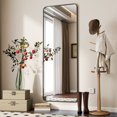 thumbnail image 4 of Mistory 64"x21" Full Length Mirror Rounded Corner Floor Mirror with Metal Frame, Black, 4 of 6