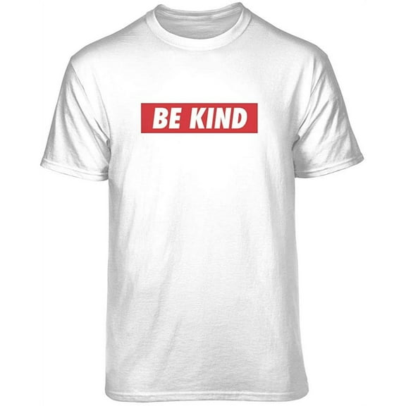 Teelocity Be Kind Red Bar Graphic T-Shirt (X-Large - Standard Fit, White)