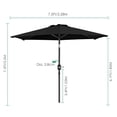 thumbnail image 2 of 7.5FT Outdoor Patio Umbrella, 6 Ribs Table Umbrella with Tilt and Crank, Market Centred Umbrellas Parasol Sun Shelter for Garden, Backyard, Pool, 2 of 6