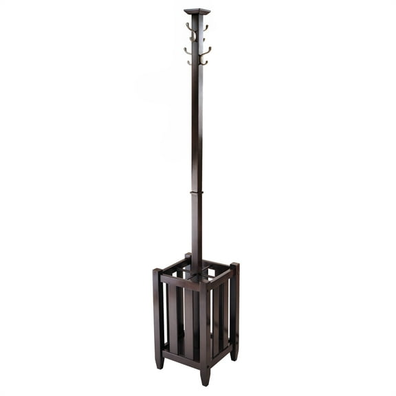 Winsome Memphis Coat Tree and Umbrella Rack, Cappuccino Finish